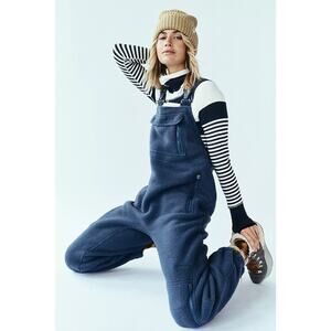 New Free People MOVEMENT Hit The Slopes Salopette SKI OVERALLS $178 SMALL Navy